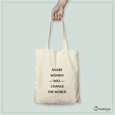 کیف خرید کتان ANGRY WOMEN WILL CHANGE THE WORLD