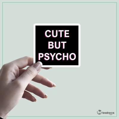 استیکر cute but psycho pink