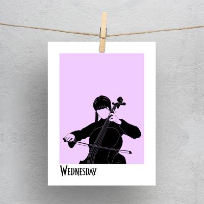 پولاروید wednesday cello illustration