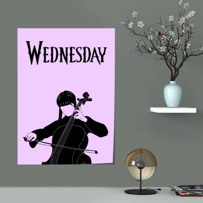پوستر سیلک wednesday cello illustration