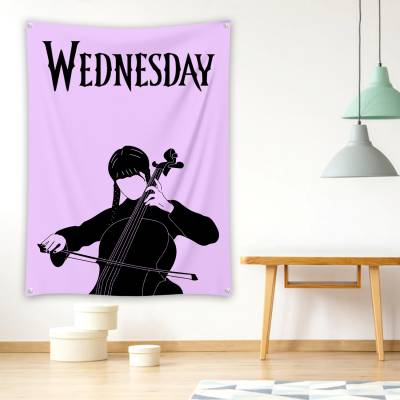 دراپ بنر wednesday cello illustration