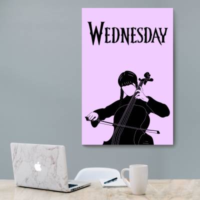 شاسی  wednesday cello illustration
