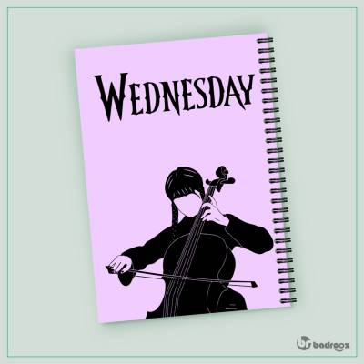 دفتر یادداشت wednesday cello illustration