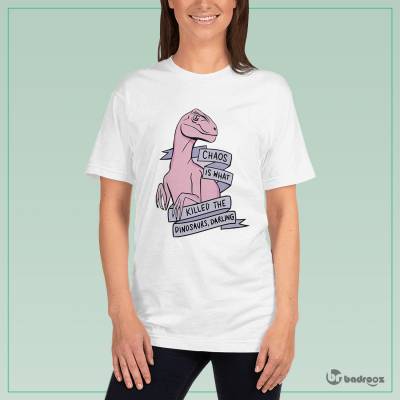 تی شرت زنانه دایناسور صورتی