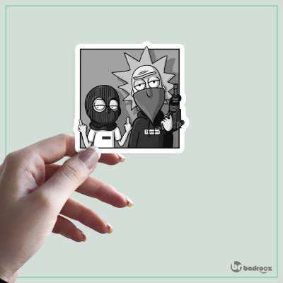 استیکر rick and morty robbery 