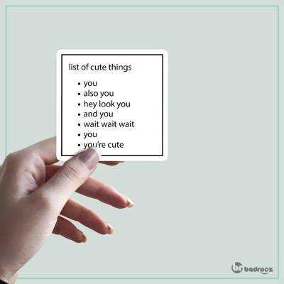 استیکر list of cute things