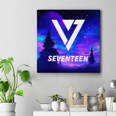 تابلو کنواس مربع (بوم) seventeen logo 3