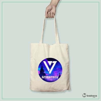 کیف خرید کتان seventeen logo 3