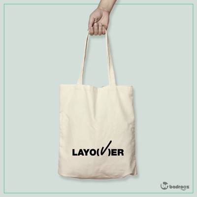 کیف خرید کتان V Layover logo