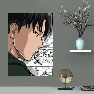 پوستر سیلک attack on titan levi manga