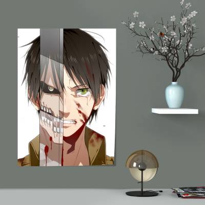 پوستر سیلک eren attack on titan