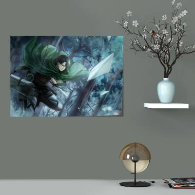 پوستر سیلک attack on titan levi hecho