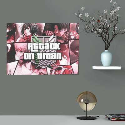 پوستر سیلک attack on titan gta