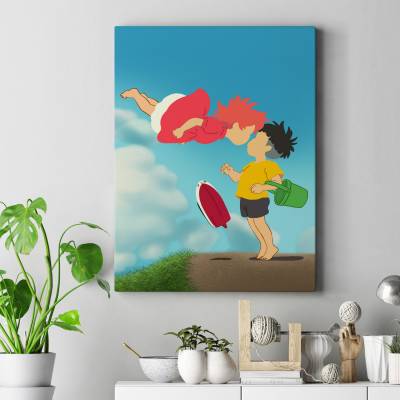 تابلو کنواس (بوم) Ponyo & Sosuke 2