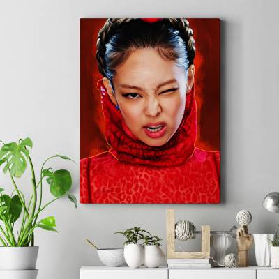تابلو کنواس (بوم)  جنی ( بلک پینک ) - Jennie ( BLACKPINK )1