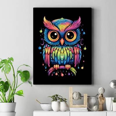 تابلو کنواس (بوم) جغد - Owl