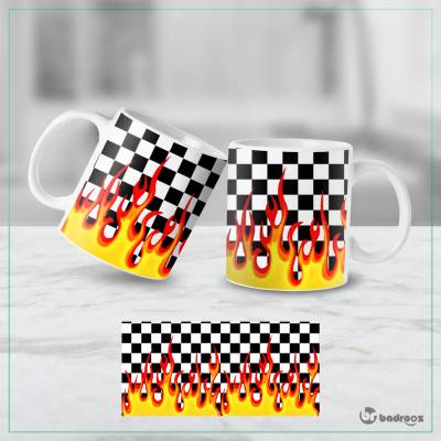ماگ  Checkerboard Fire Vans
