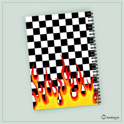 دفتر یادداشت Checkerboard Fire Vans