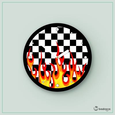 ساعت دیواری  Checkerboard Fire Vans
