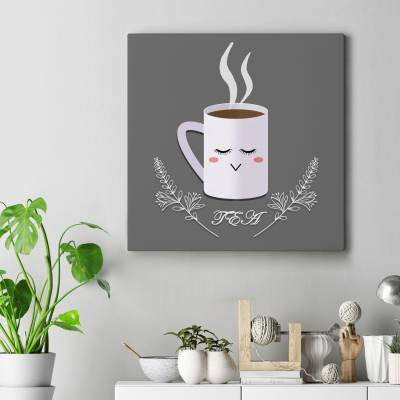 قاب کنواس مربع چای و آرامش