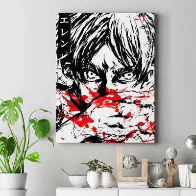تابلو کنواس (بوم) طرح انیمه حمله به تایتان (Attack on titan) - کد 001