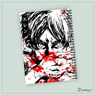 دفتر یادداشت طرح انیمه حمله به تایتان (Attack on titan) - کد 001