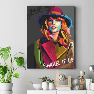 تابلو کنواس (بوم) طرح تیلور سویفت - کد : 002