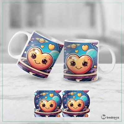 ماگ  طرح قلب بامزه - کد : 001