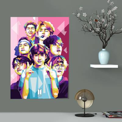 پوستر سیلک طرح  BTS - بی تی اس - کد : 004