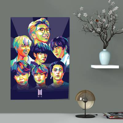 پوستر سیلک طرح BTS - بی تی اس - کد : 008