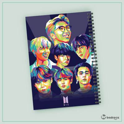 دفتر یادداشت طرح BTS - بی تی اس - کد : 008