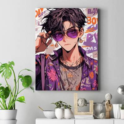 تابلو کنواس (بوم) طرح پسرانه - کد : 002