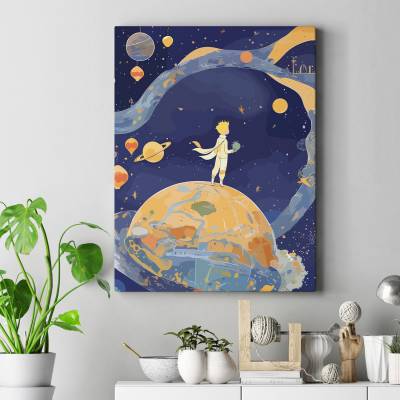 تابلو کنواس (بوم) طرح شازده کوچولو - کد : 003