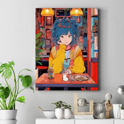 تابلو کنواس (بوم) طرح دخترانه - کد : 042