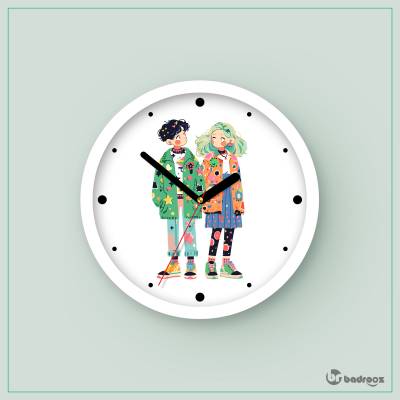 ساعت دیواری  طرح عاشقانه - کد : 017