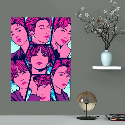 پوستر سیلک  طرح BTS - بی تی اس - کد : 009