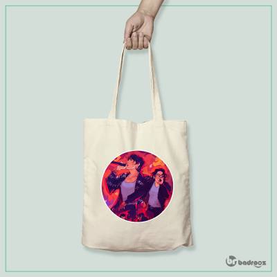 کیف خرید کتان طرح BTS - بی تی اس - کد : 012