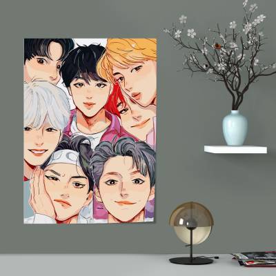 پوستر سیلک طرح BTS - بی تی اس - کد : 019