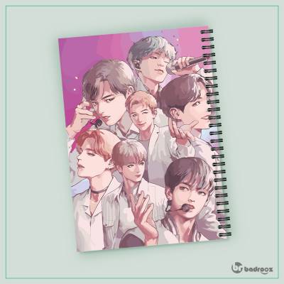 دفتر یادداشت طرح BTS - بی تی اس - کد : 020