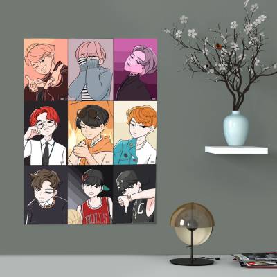 پوستر سیلک طرح BTS - بی تی اس - کد : 021