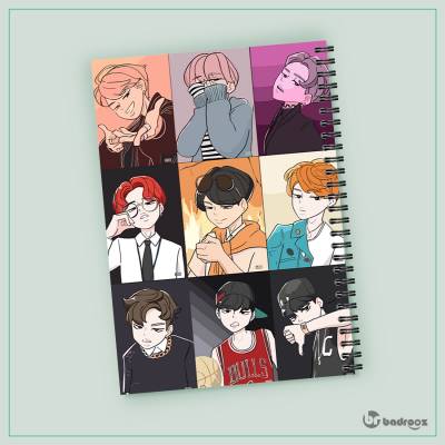 دفتر یادداشت طرح BTS - بی تی اس - کد : 021