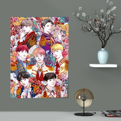 پوستر سیلک طرح BTS - بی تی اس - کد : 024