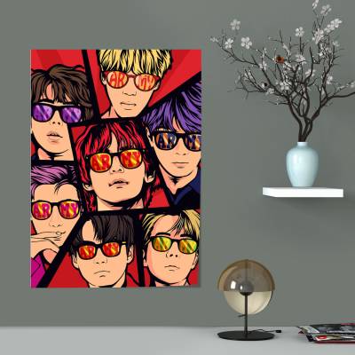 پوستر سیلک طرح BTS - بی تی اس - کد : 025