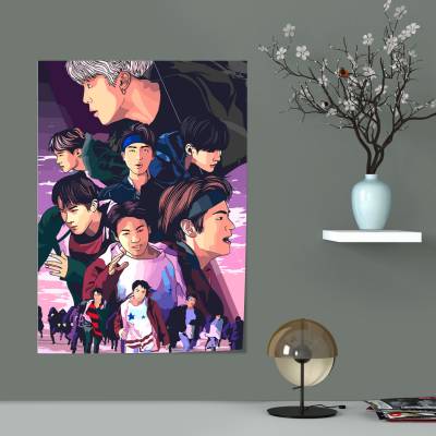 پوستر سیلک طرح BTS - بی تی اس - کد : 027