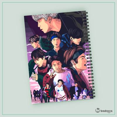 دفتر یادداشت طرح BTS - بی تی اس - کد : 027
