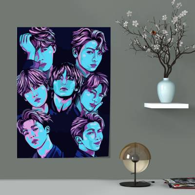 پوستر سیلک طرح BTS - بی تی اس - کد : 028