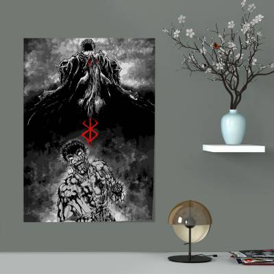 پوستر سیلک طرح برزرک Berserk ( مانگا ) - کد : 001