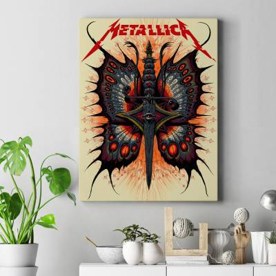 تابلو کنواس (بوم) metallica moth into flame