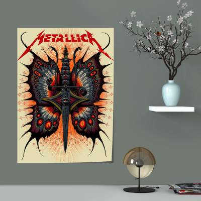 پوستر سیلک metallica moth into flame