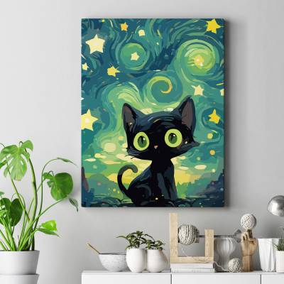 تابلو کنواس (بوم) گربه - 2